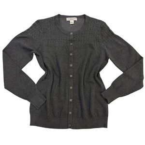 MELROSE CHIC New York Cardigan sweater gray LG Embellished Buttons